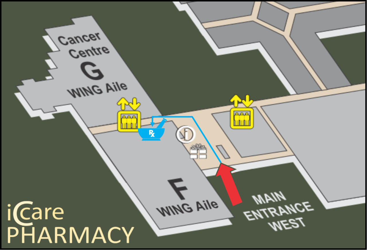 how to location the iCcare Pharmacy - Mapped location